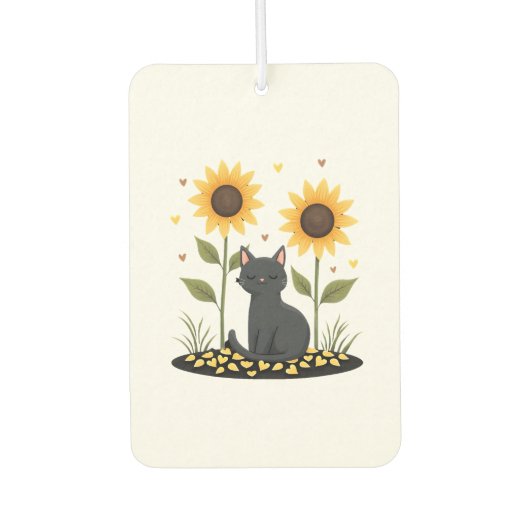 Cat Sunflower Christmas Tree Sun Flower Cat Lover Autolufterfrischer (Vorderseite)