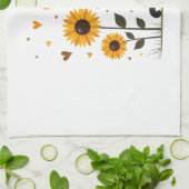 Cat Sunflower Christmas Tree Sun Flower Cat Lover Geschirrtuch (Gefaltet)