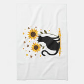 Cat Sunflower Christmas Tree Sun Flower Cat Lover Geschirrtuch (Vertikal)