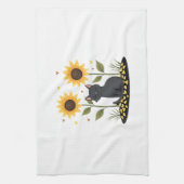 Cat Sunflower Christmas Tree Sun Flower Cat Lover Geschirrtuch (Vertikal)