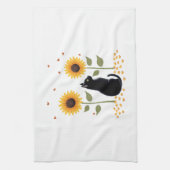 Cat Sunflower Christmas Tree Sun Flower Cat Lover Geschirrtuch (Vertikal)
