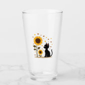 Cat Sunflower Christmas Tree Sun Flower Cat Lover Glas (Vorderseite)