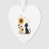 Cat Sunflower Christmas Tree Sun Flower Cat Lover Ornament (Vorderseite)