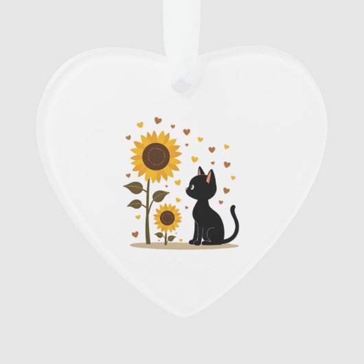 Cat Sunflower Christmas Tree Sun Flower Cat Lover Ornament (Vorderseite)