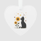 Cat Sunflower Christmas Tree Sun Flower Cat Lover Ornament (Vorderseite)