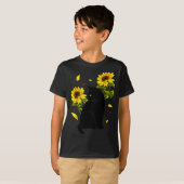 Cat Sunflower Christmas Tree Sun Flower Cat Lover T-Shirt (Vorne ganz)
