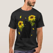Cat Sunflower Christmas Tree Sun Flower Cat Lover T-Shirt (Vorderseite)