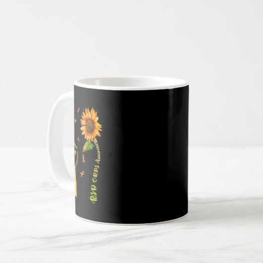 Cat Sunflower RSD CRPS Bewusstsein Kaffeetasse (Vorderseite Links)
