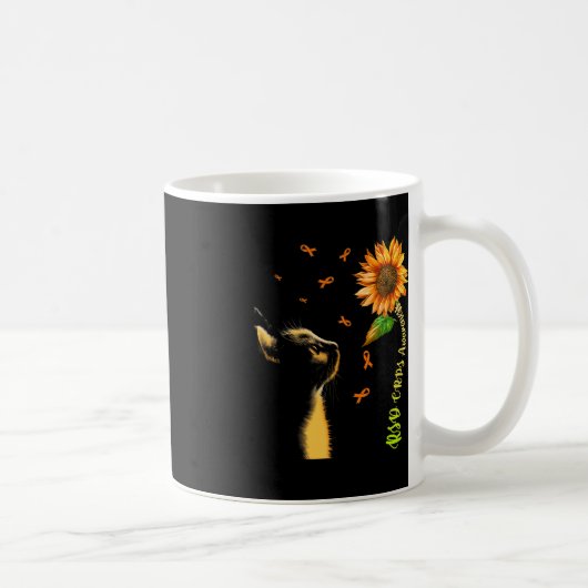 Cat Sunflower RSD CRPS Bewusstsein Kaffeetasse (Rechts)