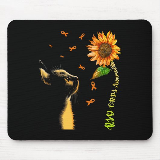 Cat Sunflower Rsd Crps Bewusstsein Mousepad (Vorne)