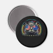 Cat Sunglasses Australien US Flag Roots Australien Magnet (Vorderseite/Rückseite)