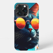 CAT SUNGLASSES iPhone 13 Pro Slim Fit Case, glänze iPhone Hülle (Hinten)