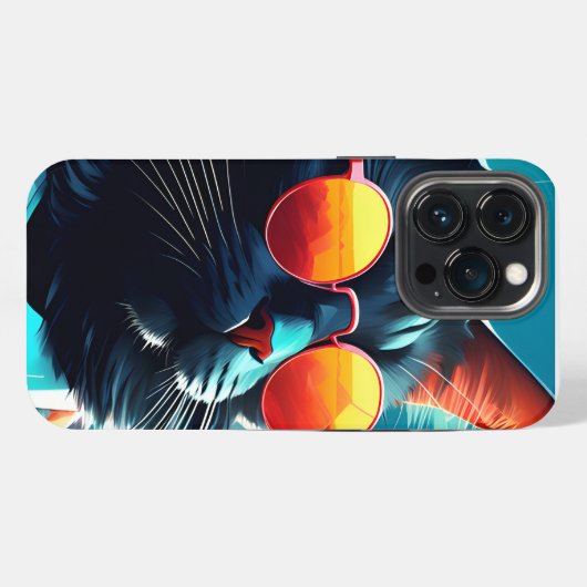 CAT SUNGLASSES iPhone 13 Pro Slim Fit Case, glänze iPhone Hülle (Rückseite (Horizontal))