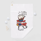 Cat Sunglasses Usa Flag Golfhandtuch (Insitu)