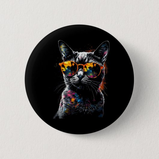 Cat Sungles - Heimtiere Art Chat Button (Vorderseite)