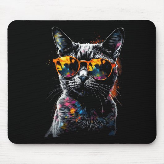 Cat Sungles - Heimtiere Art Chat Mousepad (Vorne)