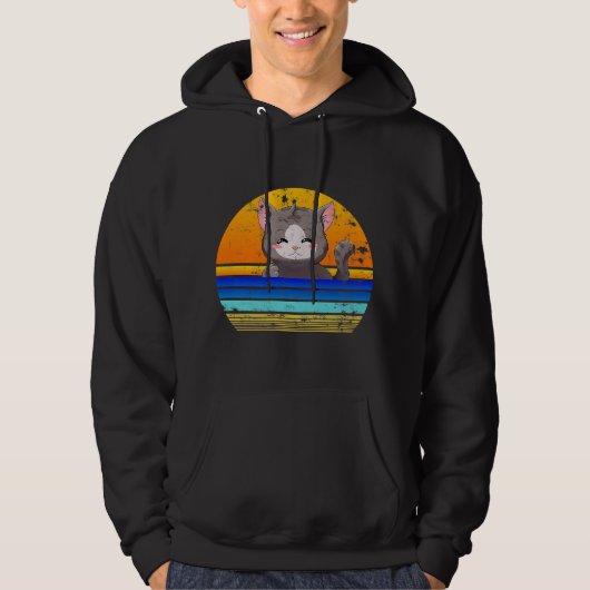 Cat Sunset Anime | Perfektes Geschenk für Ostern Hoodie (Vorderseite)