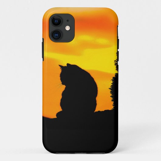 Cat Sunset Case-Mate iPhone Hülle (Rückseite)