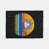Cat Sunset Retro 80er Style | Vintages Geschenk Fleecedecke (Vorderseite (Horizontal))