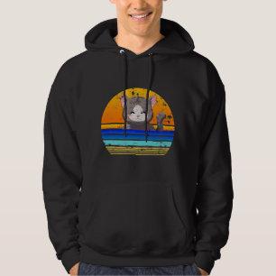 Cat Sunset Retro 80er Style Vintages Geschenk Hoodie