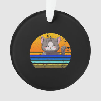 Cat Sunset Retro 80er Style | Vintages Geschenk Ornament