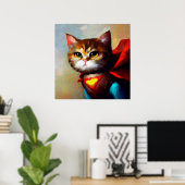 Cat Superhero Poster (Heimbüro)