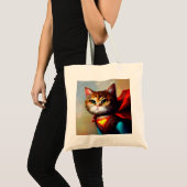 Cat Superhero Tragetasche (Vorderseite (Produkt))