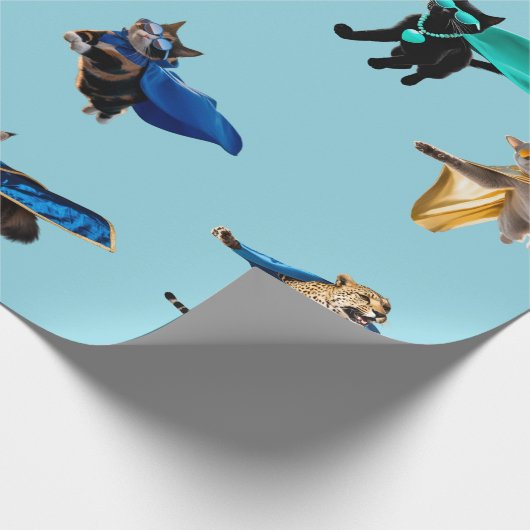 Cat Superheroes Geschenkpapier (Ecke)