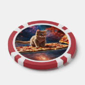 Cat surfen eine Pizza im Kosmos Pokerchips (Einzeln)