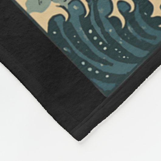 Cat Surfing Japanese  Fleecedecke (Ecke)