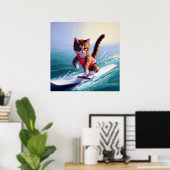 Cat Surfing Poster (Heimbüro)