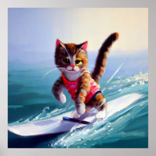 Cat Surfing Poster (Vorne)