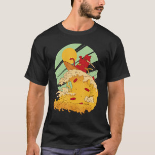 Cat Surfpizza im Coolen Samurai-Stil T-Shirt