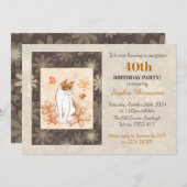 Cat Surprise 40. Geburtstags-Party Einladung (Vorne/Hinten)