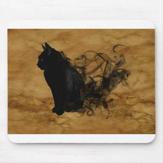 Cat Surreal Silhouette Mystical Magic Mysterious Mousepad (Vorne)