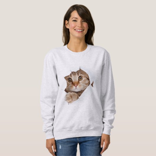 Cat Sweatshirt - Zweckmäßig gemütlich und Niedlich (Vorne ganz)