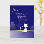 Cat Sympathy Card - Moon and Stars Karte (Gelbe Blume)