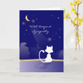 Cat Sympathy Card - Moon and Stars Karte (Gelbe Blume)