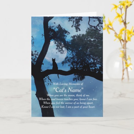 Cat Sympathy Custom Name Sympathy Card Karte (Gelbe Blume)