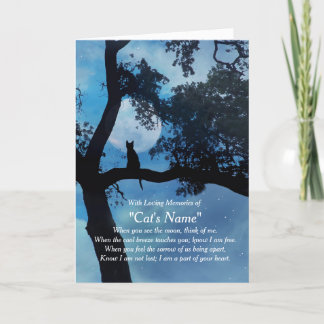 Cat Sympathy Custom Name Sympathy Card Karte