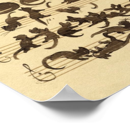 Cat Symphony, 1868, Moritz von Schwind Poster (Ecke)