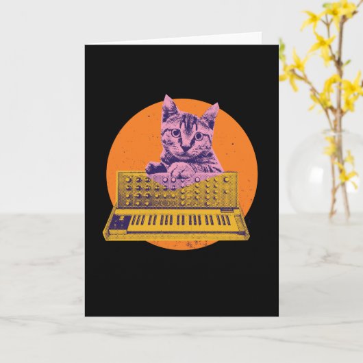 Cat Synthesizer Karte (Gelbe Blume)