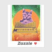 Cat Synthesizer Music Producer Aufkleber (Blatt)