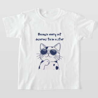 Cat T - Shirt - Jede Katze verdient es, ein Star z