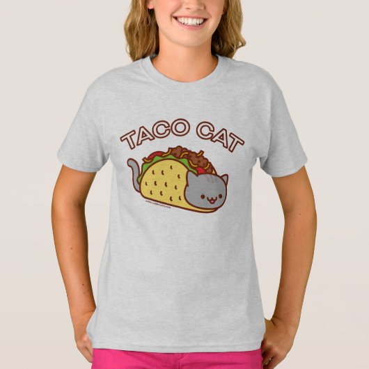 Cat-T - Shirt von Mädchen - "TACO CAT" (Vorderseite)
