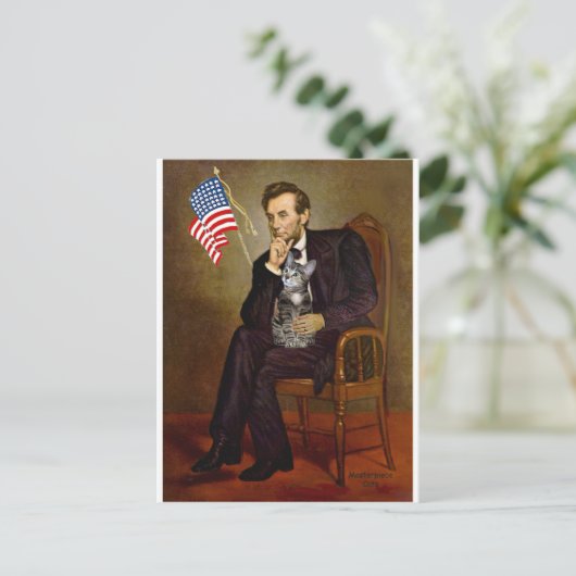 CAT (Tabby2) - Lincoln Postkarte (Stehend Vorderseite)