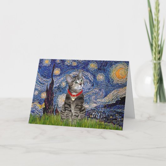 CAT (Tabby2) - Starry Night Karte (Vorderseite)
