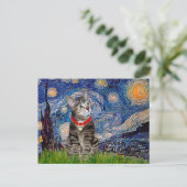 CAT (Tabby2) - Starry Night Postkarte (Stehend Vorderseite)