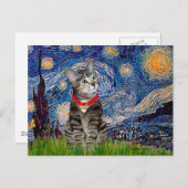 CAT (Tabby2) - Starry Night Postkarte (Vorne/Hinten)