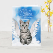 Cat Tabby Angel Beileid Rainbow Bridge Karte (Gelbe Blume)
